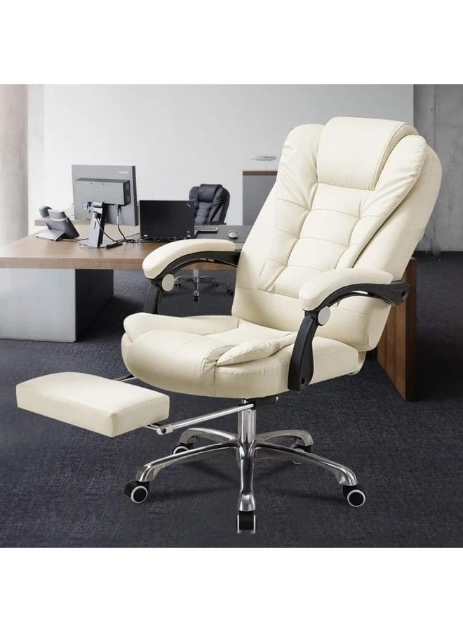 Halamine Ergonomic Office Chair with Footrest，  Beige - Image 5